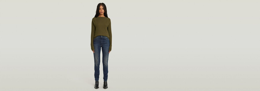 slim rib mock top