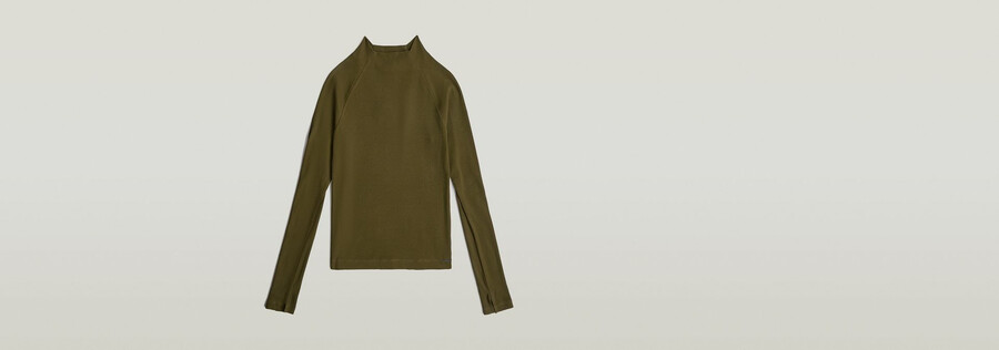slim rib mock top