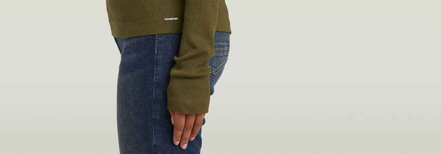 slim rib mock top