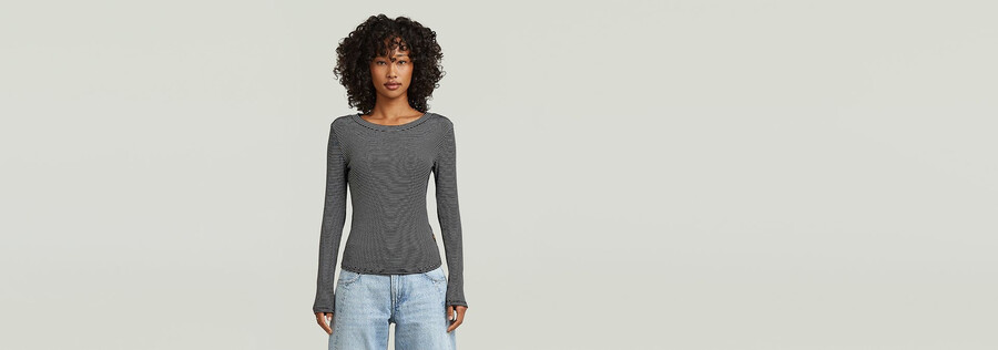 gestreiftes slim-fit-t-shirt