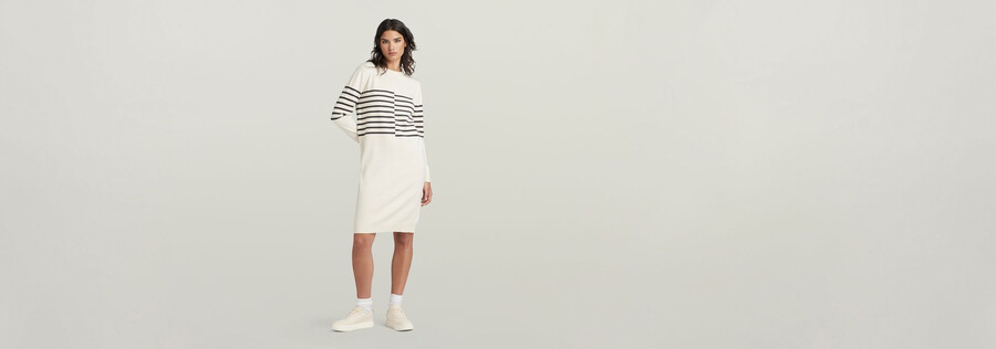 strickkleid mit gebrochenen streifen