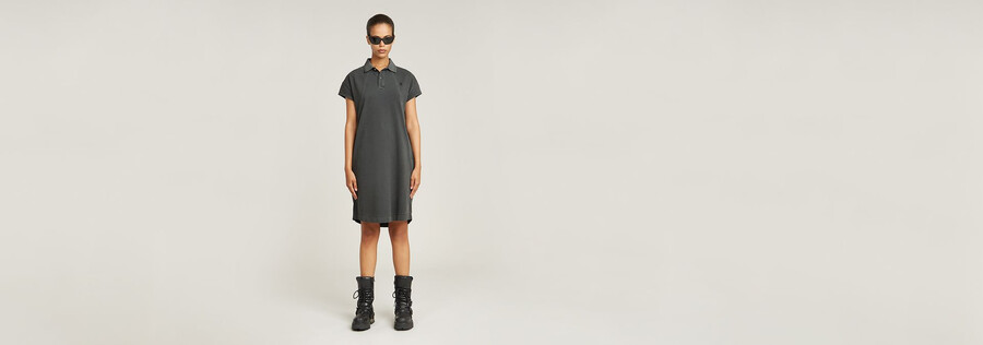 polokleid mit nahtdetails