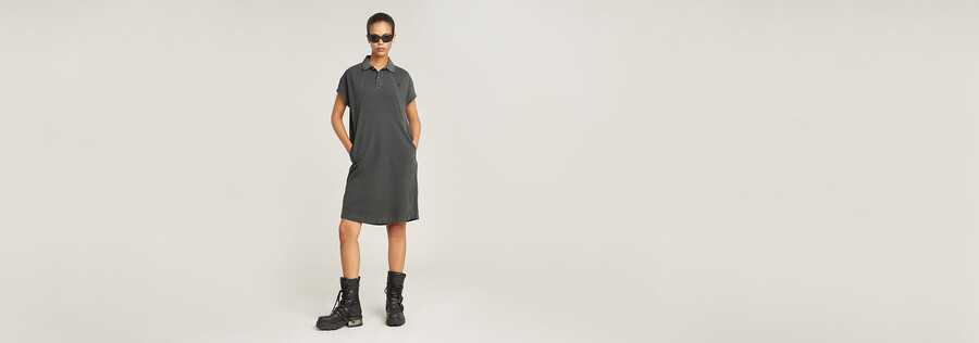 polokleid mit nahtdetails