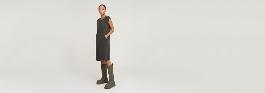 nahtdetails überfärbtes lockeres kleid