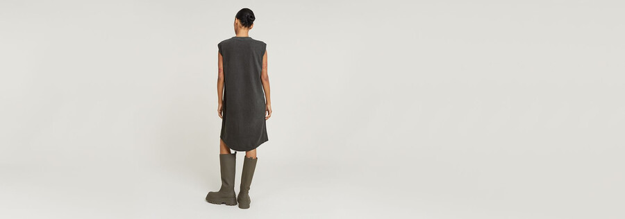 nahtdetails überfärbtes lockeres kleid
