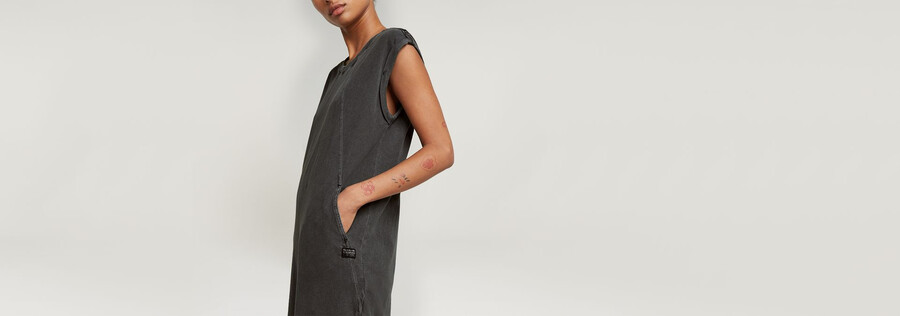 nahtdetails überfärbtes lockeres kleid