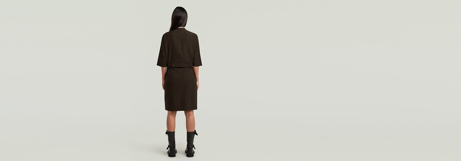 hemdblusenkleid mit halber knopfleiste
