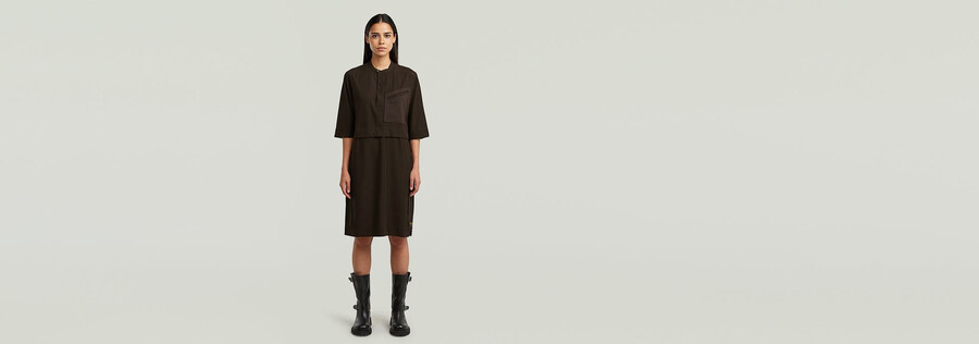hemdblusenkleid mit halber knopfleiste