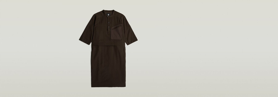 hemdblusenkleid mit halber knopfleiste
