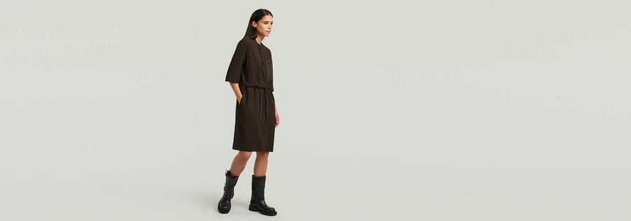 hemdblusenkleid mit halber knopfleiste