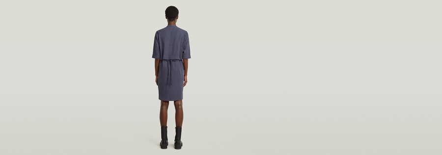 hemdblusenkleid mit halber knopfleiste