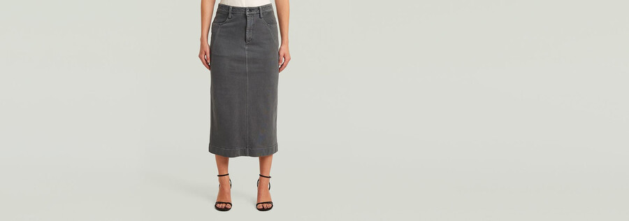 gewaschener midi-strickrock