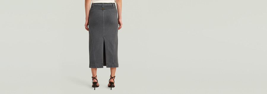 gewaschener midi-strickrock