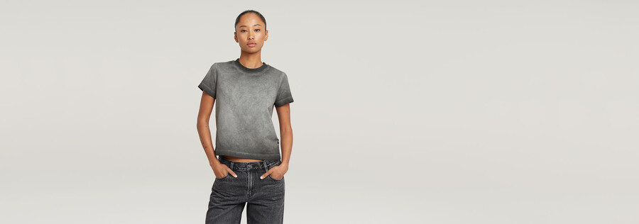 Überfärbtes micro boxy top
