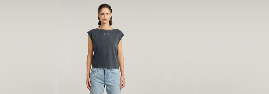 mini g-script logo overdyed top
