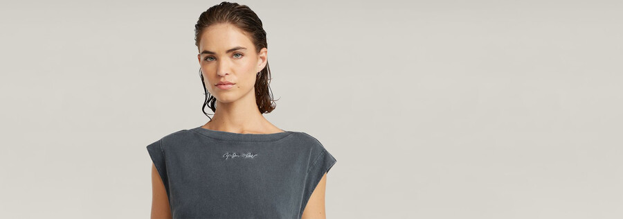 mini g-script logo overdyed top