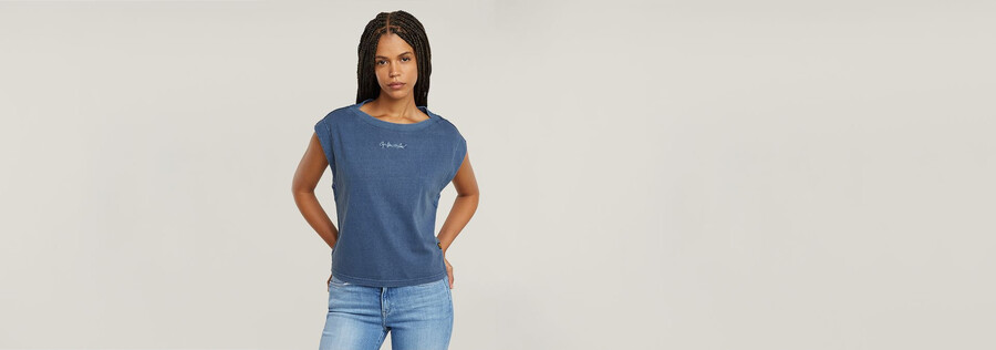 mini g-script logo overdyed top