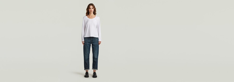 langarm-t-shirt mit rundhalsausschnitt