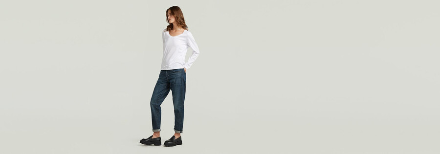 langarm-t-shirt mit rundhalsausschnitt