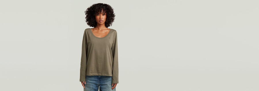 langarm-t-shirt mit rundhalsausschnitt