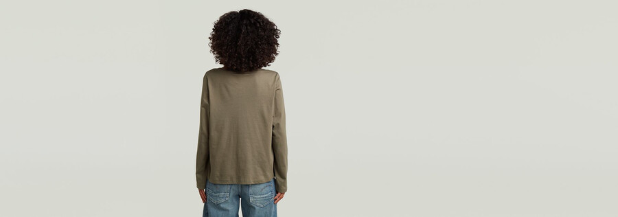 langarm-t-shirt mit rundhalsausschnitt
