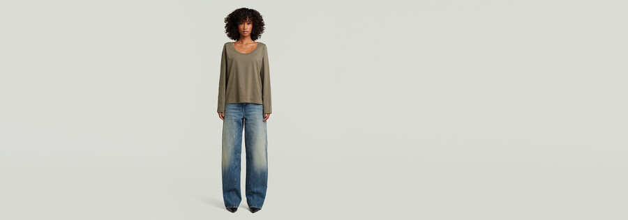 langarm-t-shirt mit rundhalsausschnitt