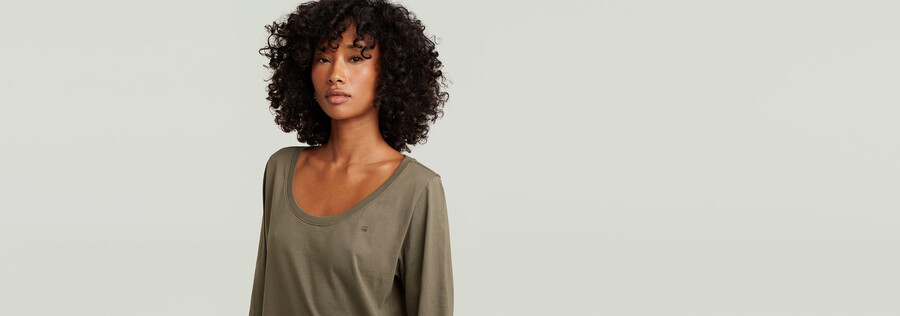 langarm-t-shirt mit rundhalsausschnitt