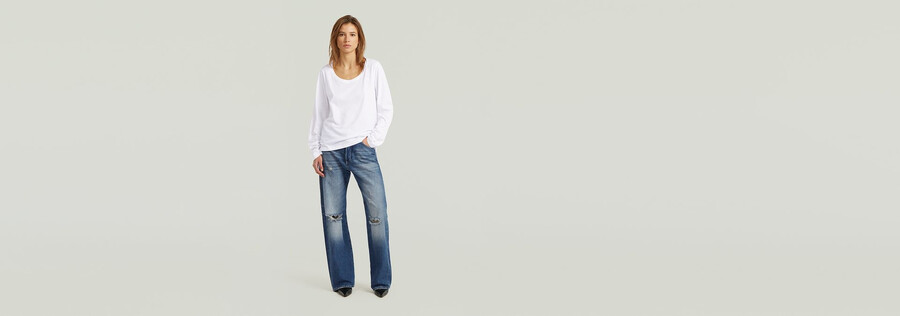 langarm-t-shirt mit rundhalsausschnitt