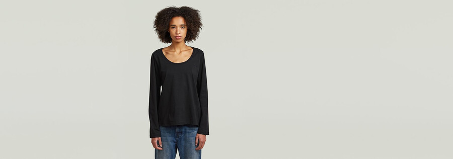 langarm-t-shirt mit rundhalsausschnitt