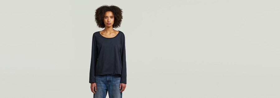 langarm-t-shirt mit rundhalsausschnitt