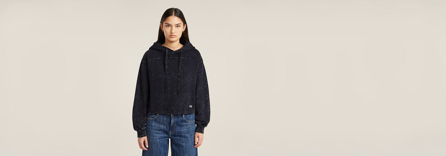 Überfärbter lockerer kapuzenpullover