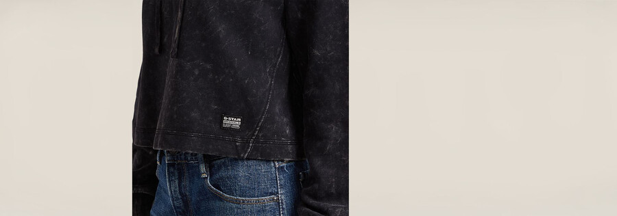 Überfärbter lockerer kapuzenpullover