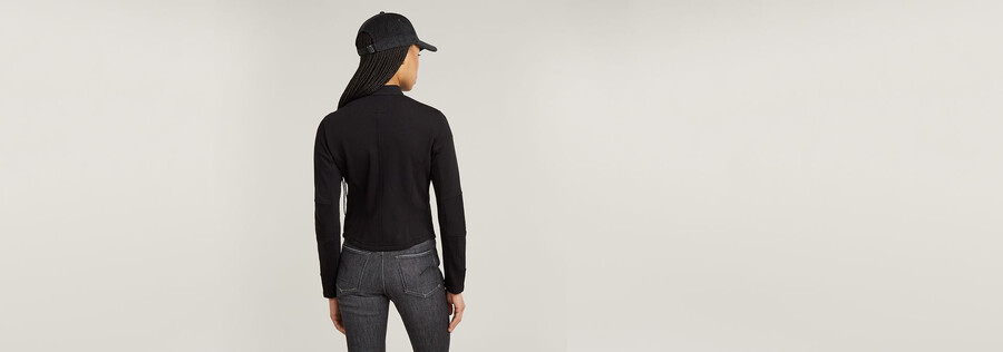 biker slim sweater jacket