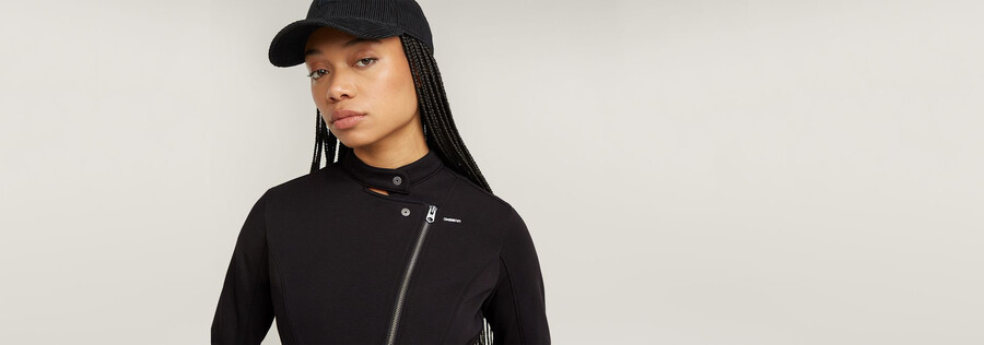 biker slim sweater jacket