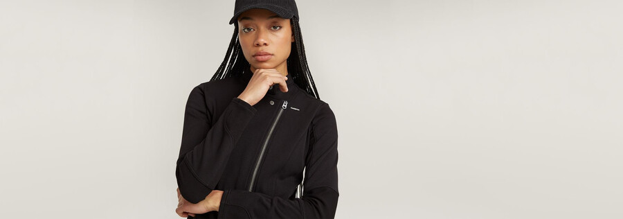 biker slim sweater jacket