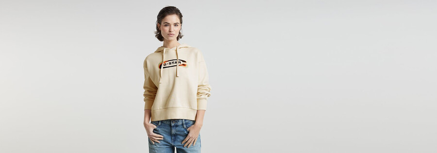 old school logo loose hoodie