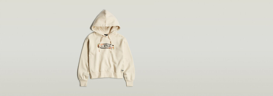 old school logo loose hoodie