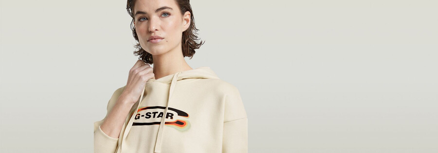 old school logo loose hoodie