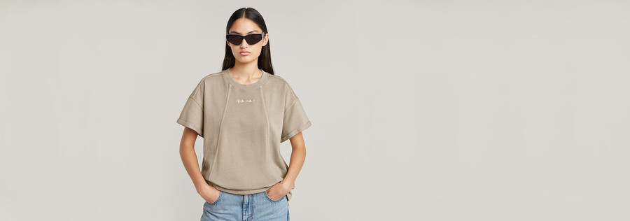 pullover mit überfärbten nahtdetails