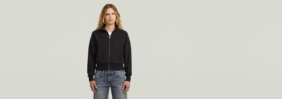 biker slim sweater jacket