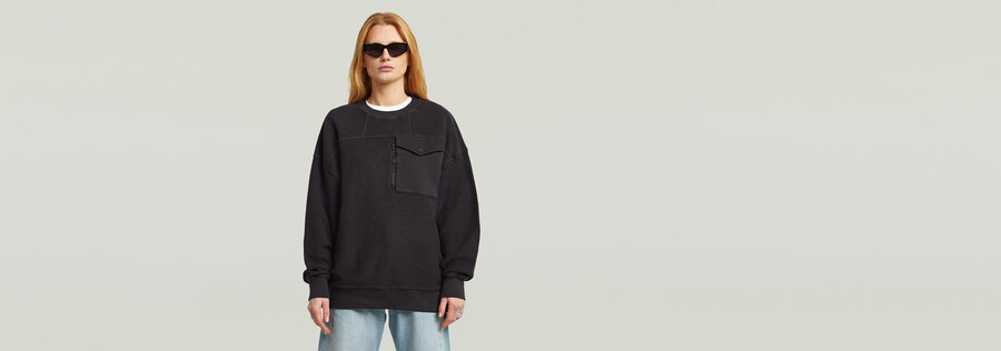 oversized pocket mix sweater