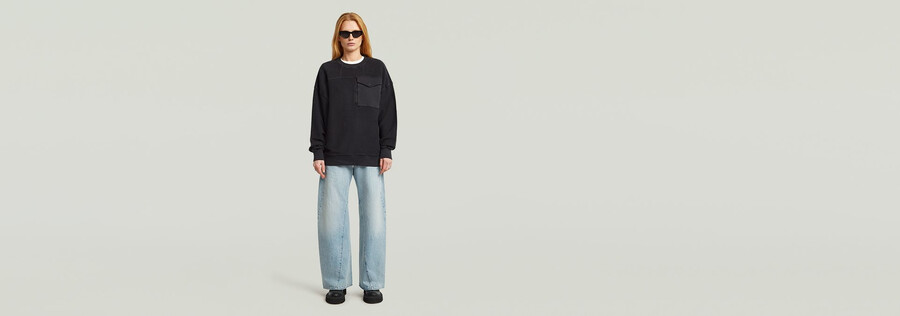 oversized pocket mix sweater