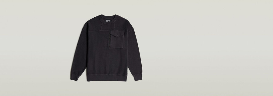 oversized pocket mix sweater