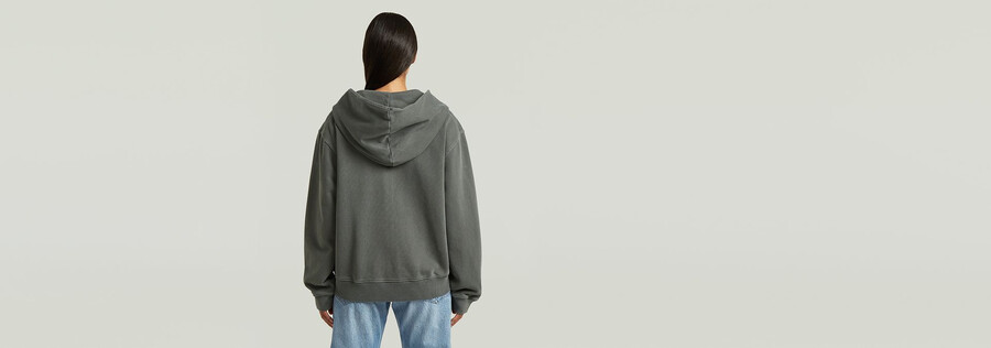 gewaschener hoodie mit reißverschluss lässiger pullover
