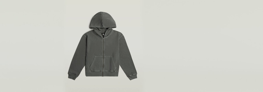 gewaschener hoodie mit reißverschluss lässiger pullover