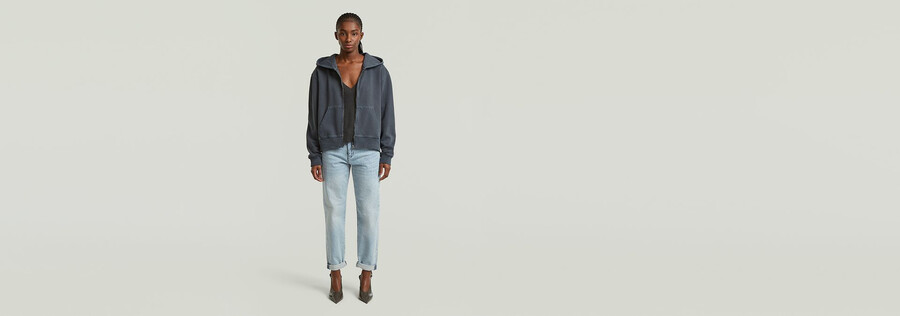 gewaschener hoodie mit reißverschluss lässiger pullover