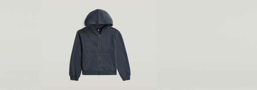 gewaschener hoodie mit reißverschluss lässiger pullover