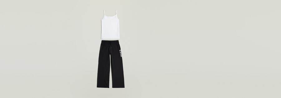 pyjama-set mit trägertop und weitem bein