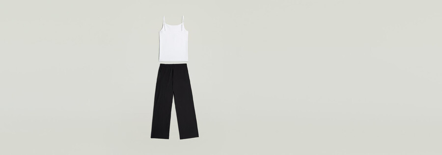 pyjama-set mit trägertop und weitem bein