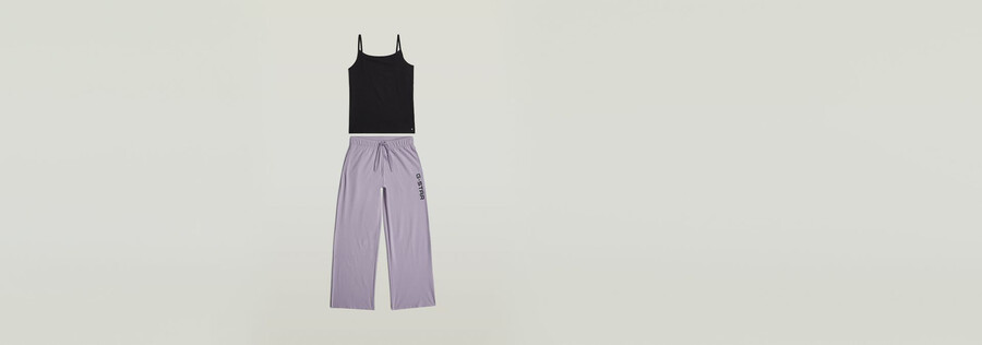 pyjama-set mit trägertop und weitem bein